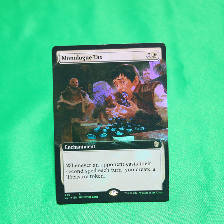 Monologue Tax extended art Commander 2021 C21 foil mtg proxy magic the ...